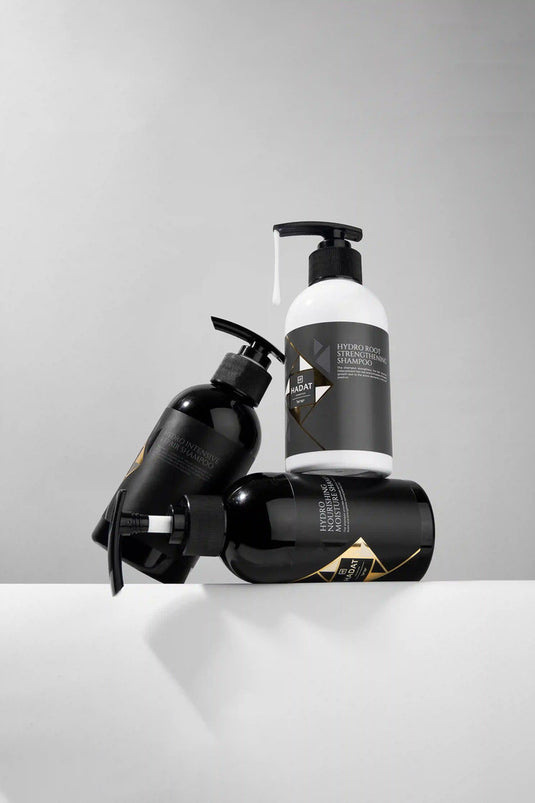 Hydro Root Strengthening Shampoo and Moisture Care Bottles