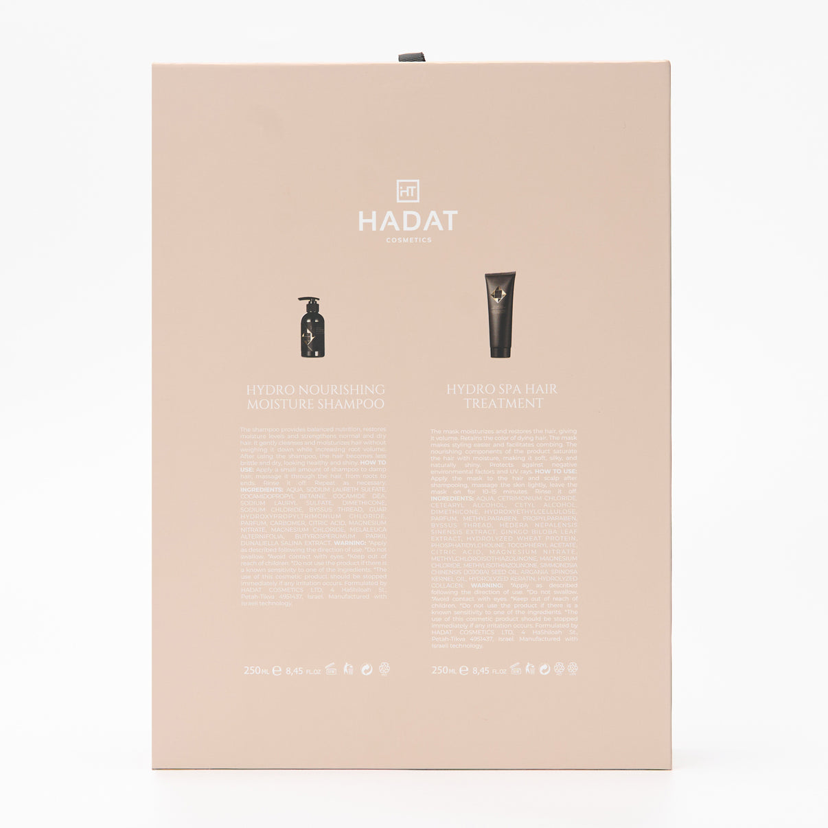 Hadat Cosmetics hydro nourishing shampoo and spa hair treatment set