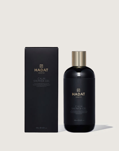 Hadat Calm Shower Gel with black bottle and box