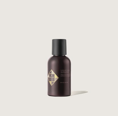 Liquid Silk Shampoo 50 ml: dark-brown bottle with a black cap.