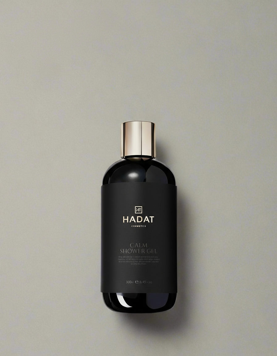 Hadat Cosmetics Calm Shower Gel bottle with gold cap