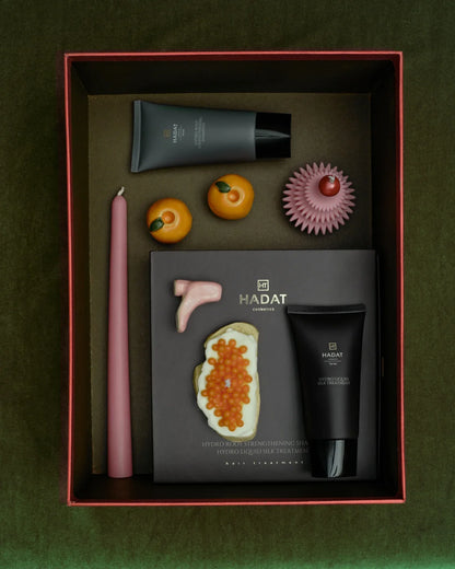 Root Strengthening Shampoo 70 ml and Liquid Silk Treatment 70 ml gift set flat lay