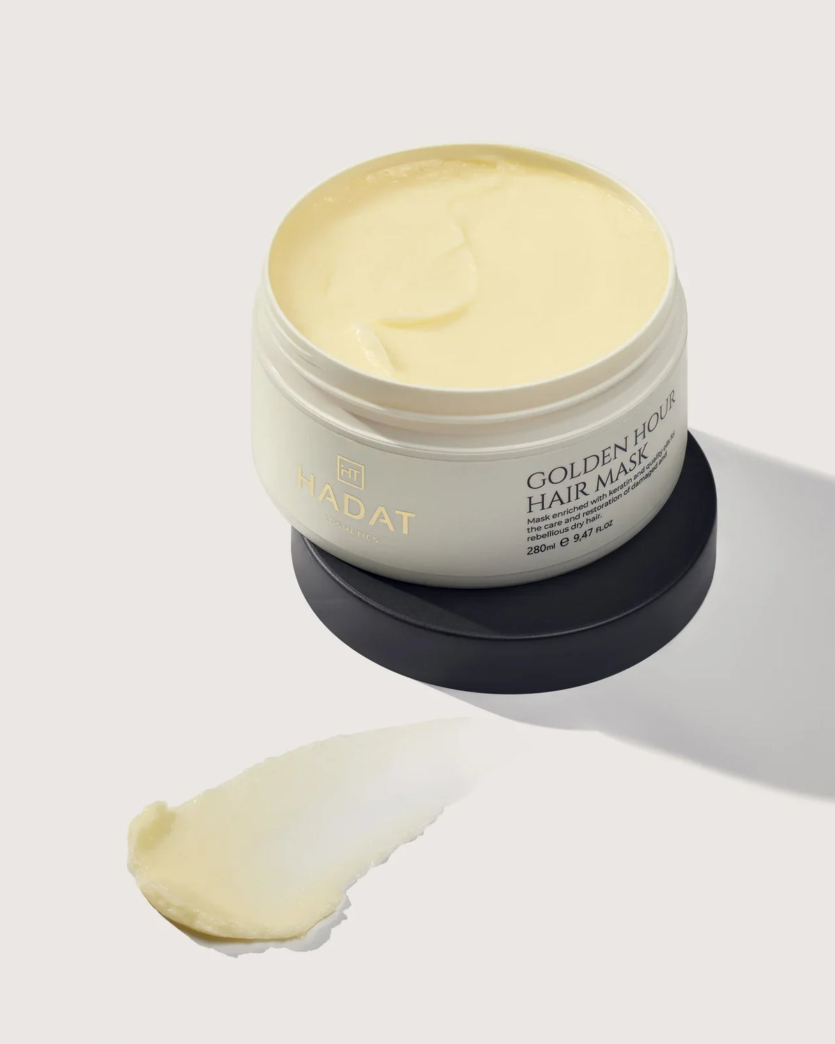 Golden Hour Hair Mask open jar and texture