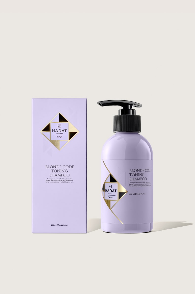 HADAT Blonde Code Toning Shampoo: флакон і коробка, 250 мл