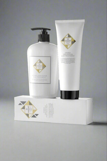 Hydro deep repair hair treatment set with pump bottle and tube