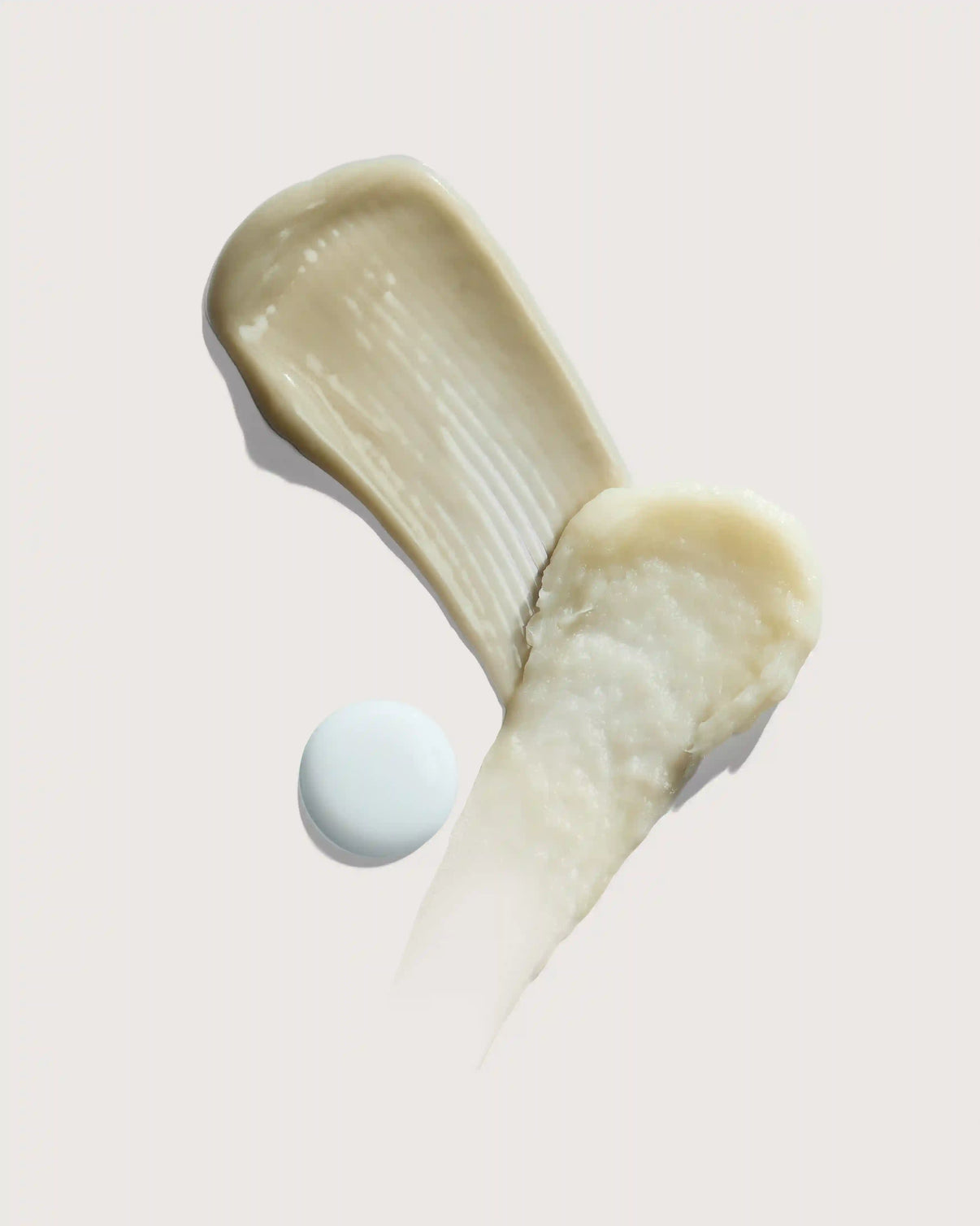Creamy hair treatment swatches with sea oil silk texture