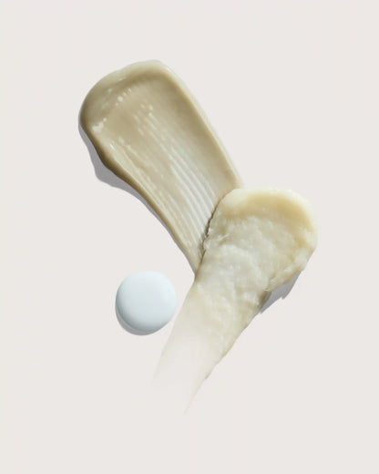 Creamy hair treatment swatches with sea oil silk texture