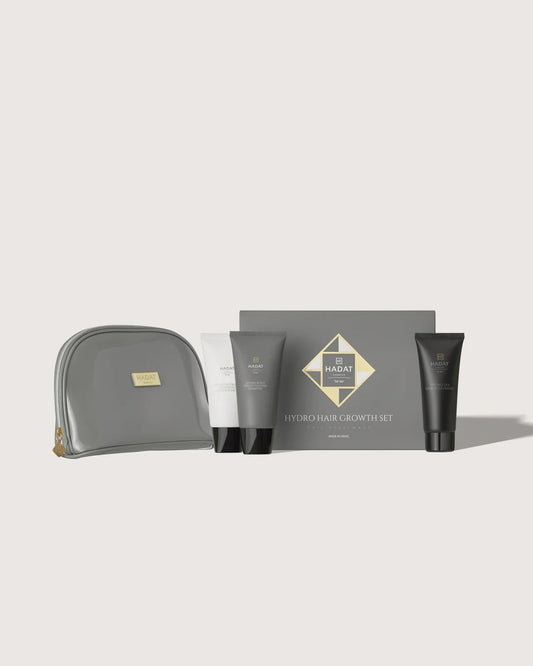 Hydro Hair Growth Set complete set with travel pouch and three 70 ml products