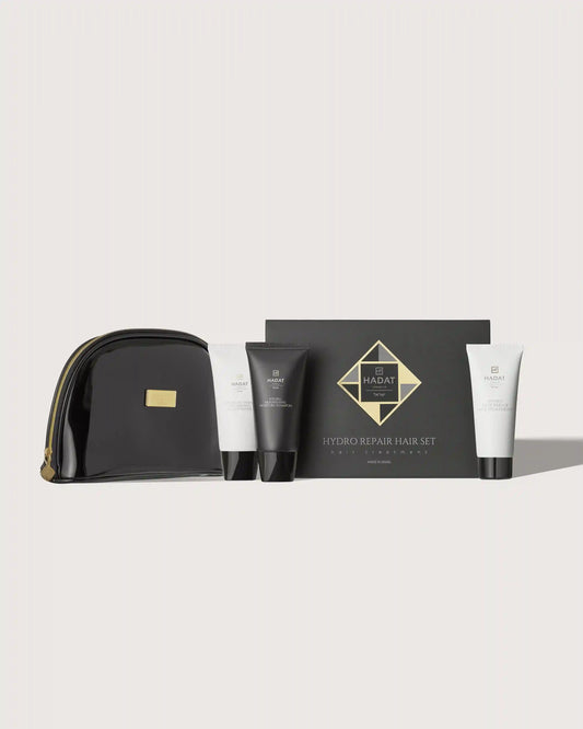 Hydro Repair Hair Set with travel bag, shampoo, conditioner, treatment