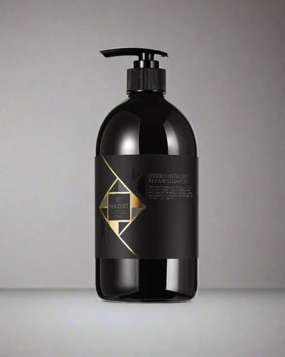 Hydro Intensive Repair Shampoo bottle with sleek black design