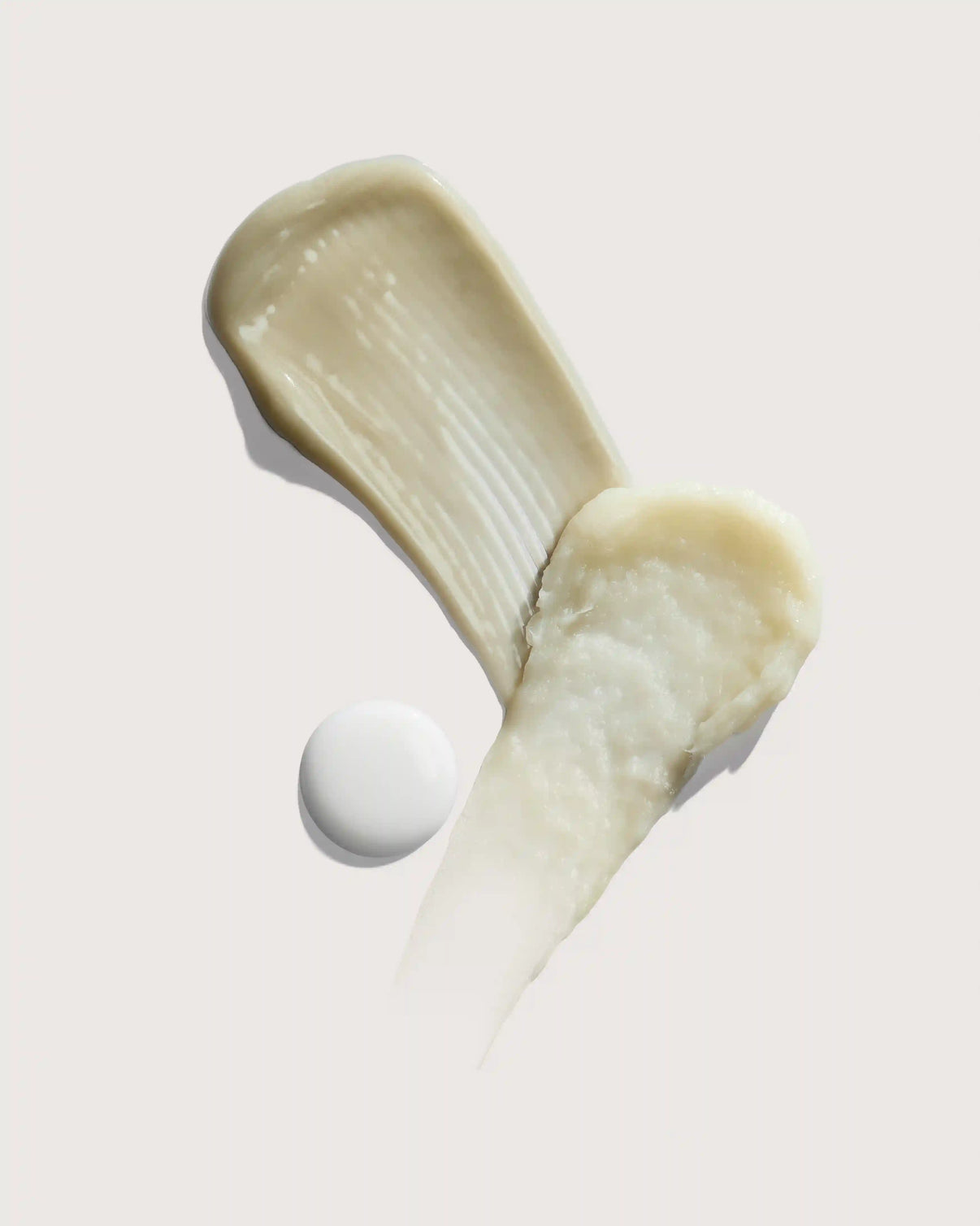 Creamy cosmetic swatches with smooth texture and rich consistency
