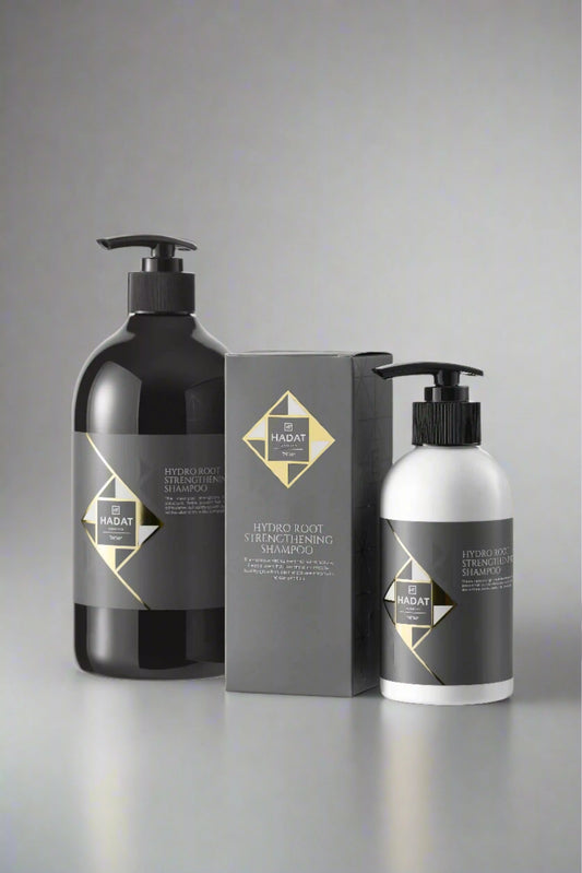 Hydro Root Strengthening Shampoo bottles and box