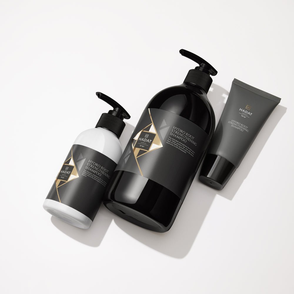 Hydro Root Strengthening Shampoo bottles and tube