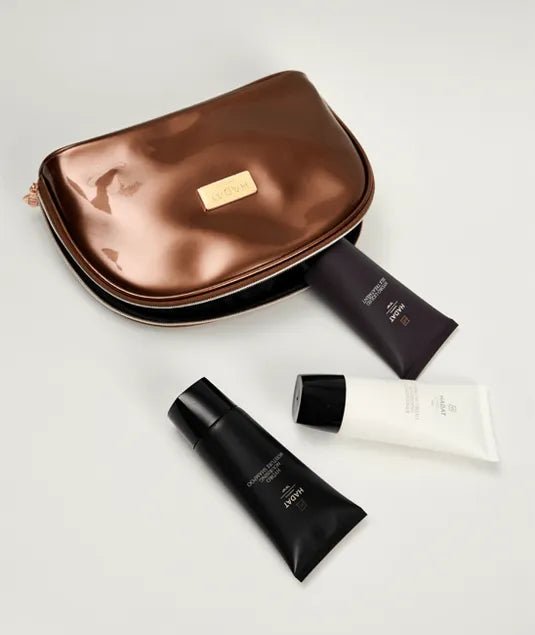 Luxury cosmetic set with travel bag and tubes