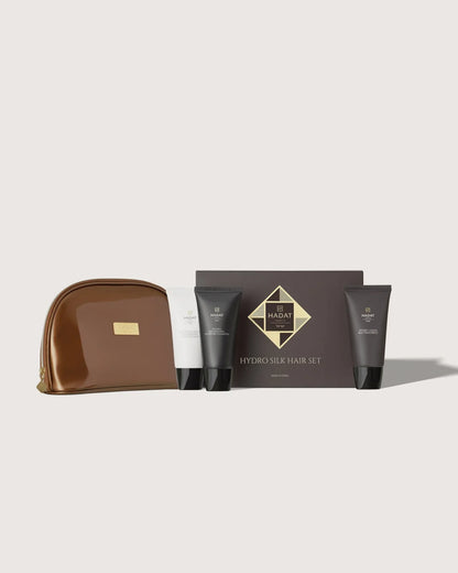 Hydro Silk Hair Set complete set with travel pouch and three 70 ml products