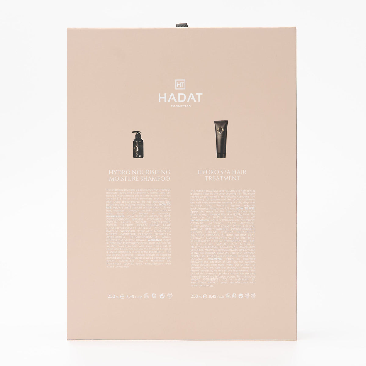 Moisture Touch gift box back showing two 250 ml products