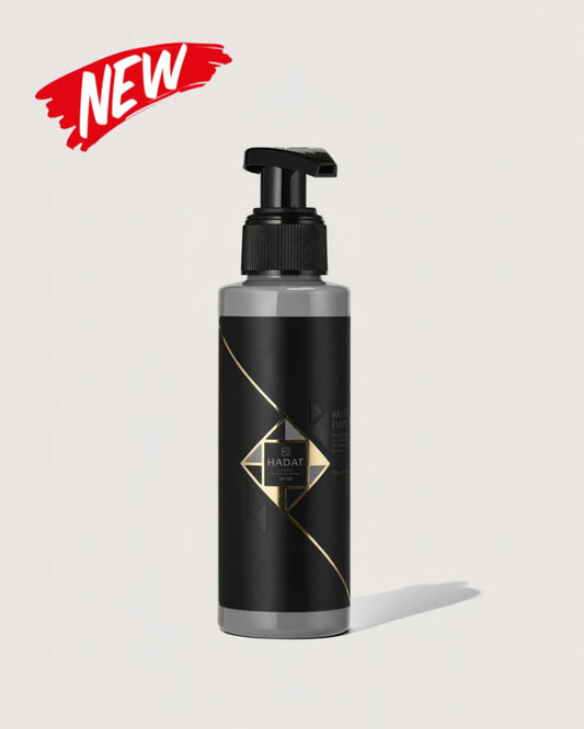New Hadat hair care bottle with pump dispenser