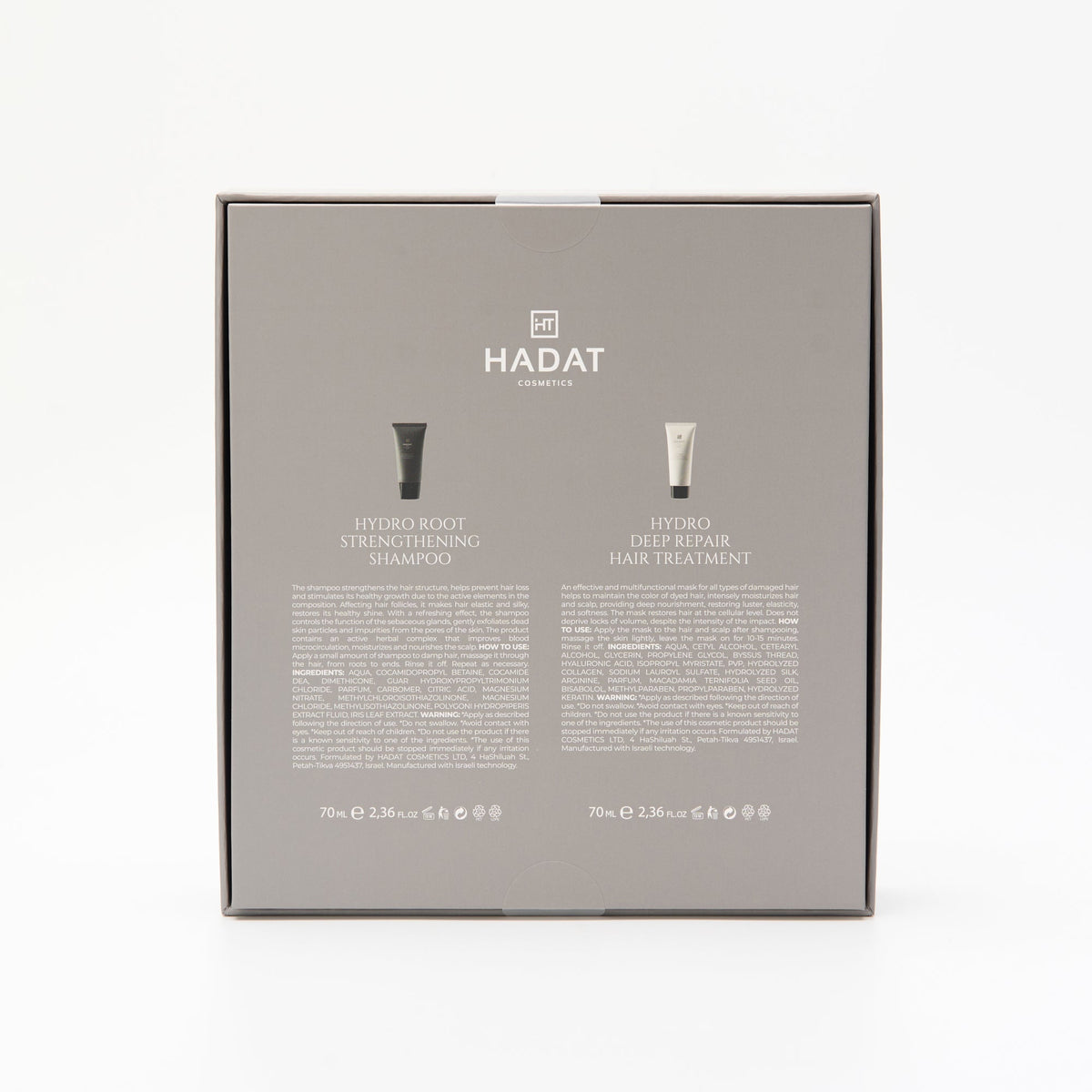 Root Revival System gift box back showing two 70 ml products